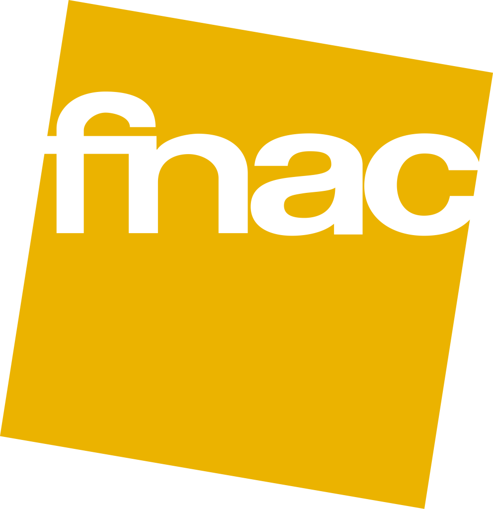 Fnac logo in white letters on yellow diamond-shaped background